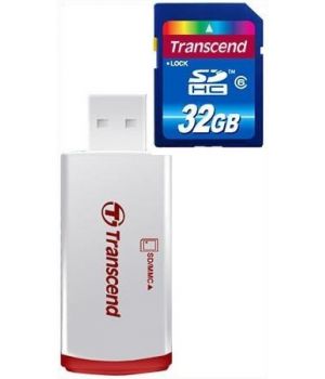 Transcend 32 GB SDHC Class 6 + P2 Card Reader TS32GSDHC6-P2