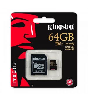 Kingston 64 GB microSDXC class 10 UHS-I + SD Adapter SDCA10/64GB