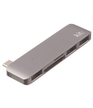 Kit USB-C Multiport Adaptor USB-C to 3*USB 3.0, SD/microSD reader (Space Grey) (C5IN1GR)