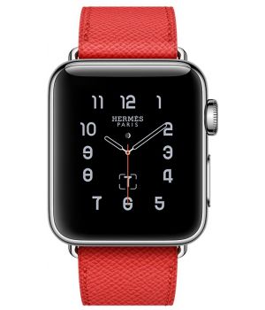 Apple Watch Hermes 38mm Series 2 Stainless Steel Case with Rose Jaipur Epsom Leather Single Tour (MNQ62)