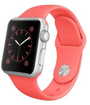 Apple Watch Sport 38mm Silver Aluminum Case with Pink Sport Band (MJ2W2)