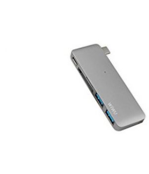 WIWU Adapter С1 Plus USB-C to USB-C/SD/2xUSB3.0 HUB Gray (6957815503780)