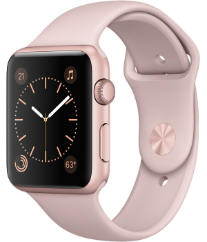 Apple Watch 42mm Series 1 Rose Gold Aluminum Case with Pink Sand Sport Band (MQ112)