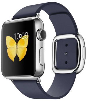 Apple Watch 38mm Series 2 Stainless Steel Case with Midnight Blue Modern Buckle Large (MNPA2)