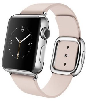 Apple Watch 38mm Stainless Steel Case with Soft Pink Modern Buckle (MJ372)