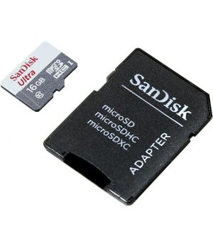 SanDisk Ultra microSDHC 16GB Class 10 UHS-I + SD Adapter (SDSQUNB-016G-GN3MA)