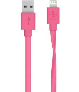 Belkin Mixit Flat Lightning to USB 2.0 1.2m Pink (F8J148bt04-PNK)