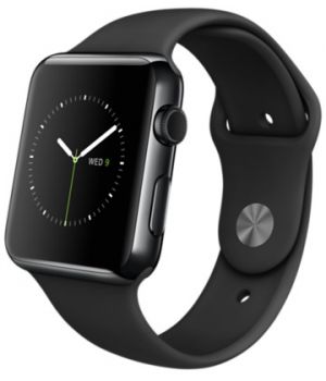 Apple Watch 42mm Space Black Stainless Steel Case with Black sport Band (MLC82)