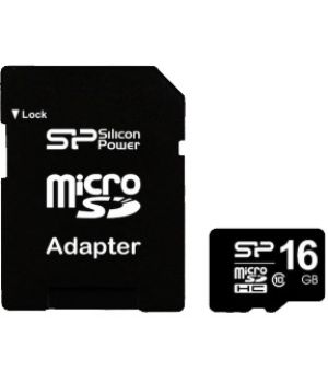 Silicon Power 16 GB microSDHC class 10 SD adapter SP016 (GBSTH010V10-SP)