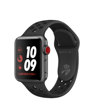 Apple Watch Nike+ 38mm Series 3 GPS + Cellular Space Gray Aluminum Case with Anthracite/Black Nike Sport Band (MQL62)
