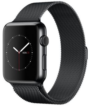 Apple Watch 38mm Series 2 Space Black Stainless Steel Case with Space Black Milanese Loop (MNPE2)