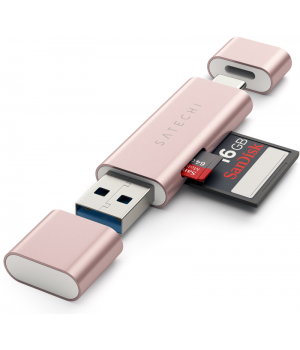 Satechi Aluminum Type-C USB 3.0 and Micro/SD Card Reader Rose Gold (ST-TCCRAR)