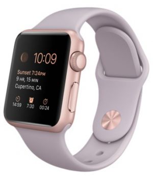 Apple Watch Sport 38mm Rose Gold Aluminum Case with lavender sport Band (MLCH2)