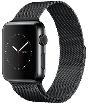 Apple Watch 42mm Space Black Stainless Steel Case with Space Black Milanese Loop (MMG22)