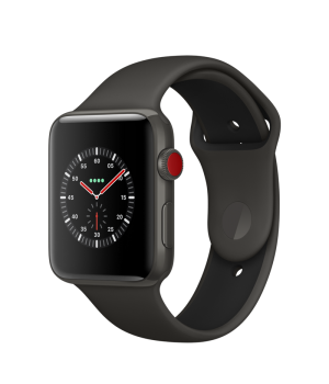 Apple Watch Edition 42mm Series 3 GPS + Cellular Gray Ceramic Case with Gray/Black Sport Band (MQKE2)