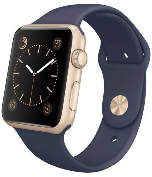 Apple Watch Sport 42mm Gold Aluminum Case with Midnight Blue Sport Band (MLC72)