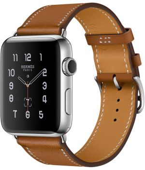 Apple Watch Hermes 42mm Series 2 Stainless Steel Case with Fauve Barenia Leather Single Tour (MNQC2)