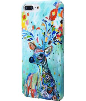Simple Case Flowers Soft Touch for iPhone 7 Plus with Deer