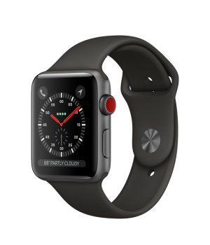 Apple Watch 42mm Series 3 GPS + Cellular Space Gray Aluminum Case with Gray Sport Band (MR302)