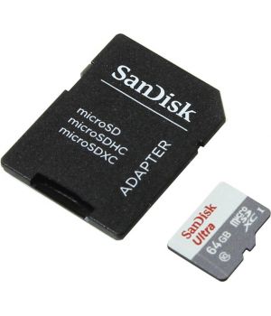 SanDisk Ultra microSDHC 64GB Class 10 UHS-I + SD Adapter (SDSQUNB-064G-GN3MA)