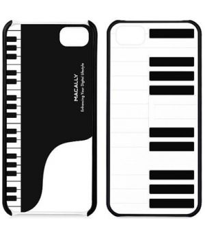 Macally Piano Case with Stand Black/White for iPhone 5/5S/SE (JAZZ-P5)