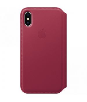 Apple iPhone X Leather Folio Berry (High Copy)