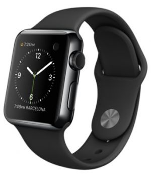Apple Watch 38mm Space Black Stainless Steel Case with Black sport Band (MLCK2)