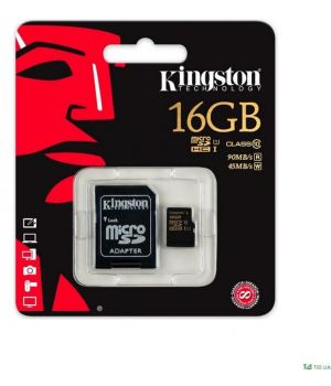 Kingston 16 GB microSDHC class 10 UHS-I + SD Adapter SDCA10/16GB