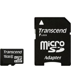 Transcend 16 GB microSDHC class 2 + SD Adapter TS16GUSDHC2