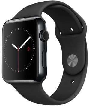 Apple Watch 42mm Series 2 Space Black Stainless Steel Case with Black Sport Band (MP4A2)