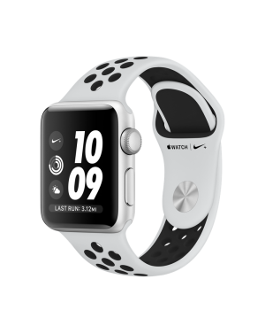 Apple Watch Nike+ 38mm Series 3 GPS Silver Aluminum Case with Pure Platinum/Black Nike Sport Band (MQKX2)
