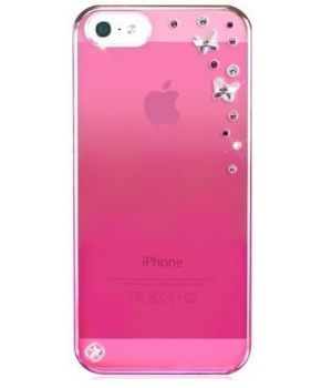 Bling My Thing Swarovski Pink Metallic Mirror Butterflies Light Rose for iPhone 5/5S/SE (BMT-22-16-09-41)