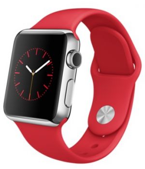Apple Watch 38mm Stainless Steel Case with Red Sport Band (MLLD2)