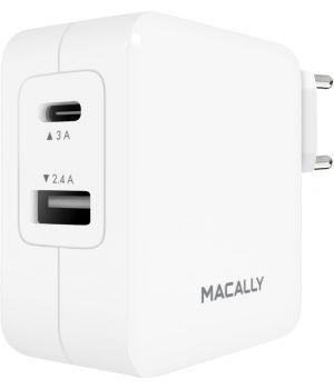 Macally 24-watt 2 port USB-C and USB-A wall charger (HOME24UC-EU)