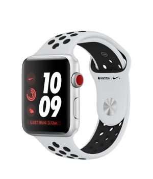 Apple Watch Nike+ 42mm Series 3 GPS + Cellular Silver Aluminum Case with Pure Platinum/Black Nike Sport Band (MQLC2)