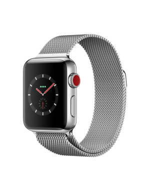Apple Watch 38mm Series 3 GPS + Cellular Stainless Steel Case with Milanese Loop (MR1F2)