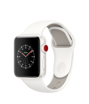 Apple Watch Edition 38mm Series 3 GPS + Cellular White Ceramic Case with Soft White/Pebble Sport Band (MQJY2)