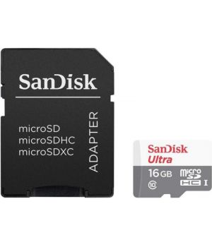 SanDisk Ultra microSDHC 16GB Class 10 UHS-I + SD Adapter (SDSQUNS-016G-GN3MA)