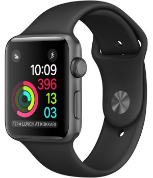 Apple Watch 42mm Series 2 Space Gray Aluminum Case with Black Sport Band (MP062)