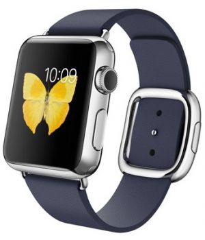 Apple Watch 38mm Stainless Steel Case with Midnight Blue Modern Buckle (MJ342)