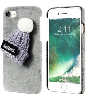 Knitted Hat "Hand Made" Gray iPhone 7