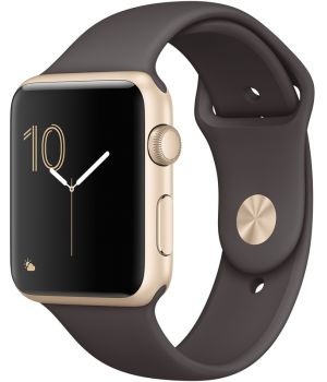 Apple Watch 42mm Series 2 Gold Aluminum Case with Cocoa Sport Band (MNPN2)
