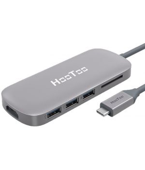 HooToo Shuttle USB-C to USB-C/3xUSB/HDMI/SD cardreader Hub Space Grey (HT-UC001-SG)