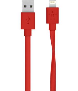 Belkin Mixit Flat Lightning to USB 2.0 1.2m Red (F8J148bt04-RED)