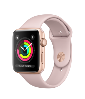 Apple Watch 42mm Series 3 GPS Gold Aluminium Case with Pink Sand Sport Band (MQL22)