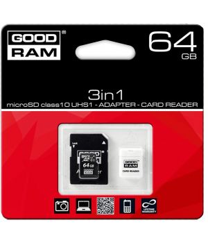 Goodram 128 GB microSDXC class 10 UHS-I + SD Adapter (SDU128GXCUHS1AGRR10)