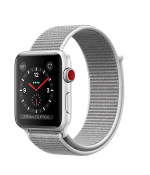 Apple Watch 42mm Series 3 GPS + Cellular Silver Aluminum Case with Seashell Sport Loop (MQKQ2)