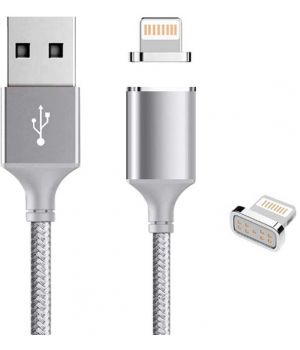 Simple Case Magnet Woven Lightning Cable to USB (1m) Silver