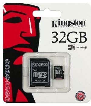 Kingston 32 GB microSDHC class 10 + SD Adapter SDC10/32GB