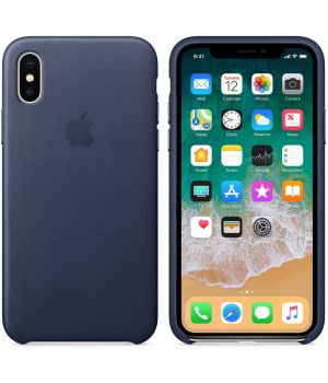 Apple iPhone X Leather Case Midnight Blue (high copy)